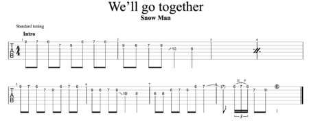 Snow Man「Weʼll go together」ギターTAB譜【イントロ】