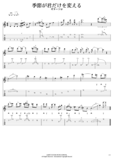 季節が君だけを変えるギターソロTAB譜/BOØWY