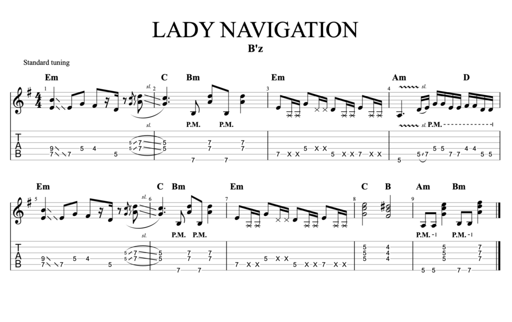 画像 LADY NAVIGATIONギターTAB譜