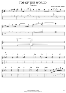 Top of the worldギターTAB譜/Carpenters(カーペンターズ)