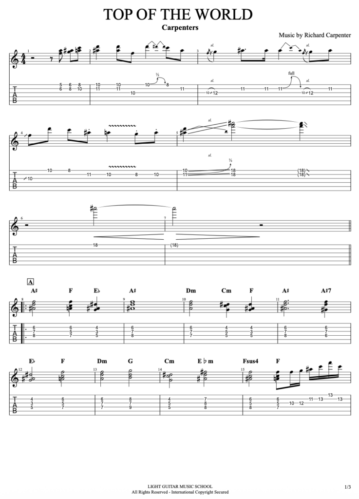 top of the world guitar